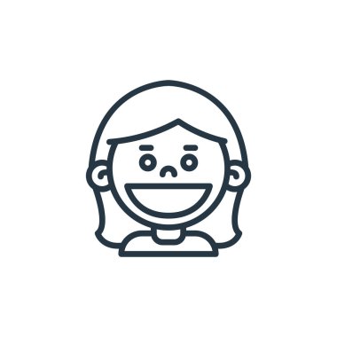 Çocuk avatarları konseptinden ikon kız vektörü. Düzenlenebilir kız felcinin ince bir çizgisi. Web ve mobil uygulamalarda kullanmak için kız doğrusal işareti, logo, yazdırma ortamı.