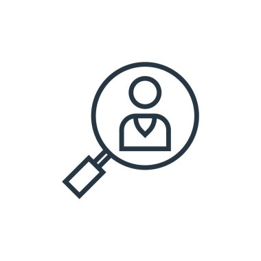 İş pazarlama konseptindeki ikon vektörünü bul. Düzenlenebilir felci bulmanın ince bir çizgisi. Web ve mobil uygulamalar, logo ve yazdırma ortamlarında kullanılacak doğrusal işareti bul.