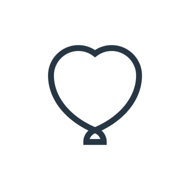 Bebek partisi konseptinden kalp şeklinde ikon vektörü. Düzenlenebilir kalp çarpıntısının ince çizgisi. Web ve mobil uygulamalarda kullanım için kalp şeklinde doğrusal işaret, logo, yazdırma ortamı.