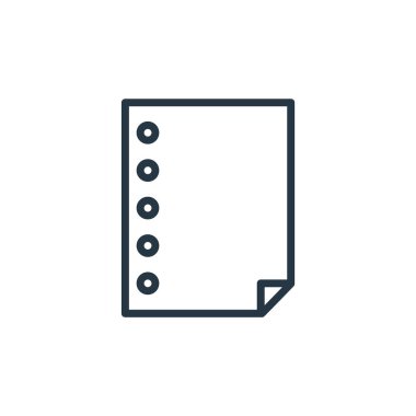 Ofis konseptinden kağıt ikonu vektörü. Düzenlenebilir kağıt darbesinin ince çizgisi. Web ve mobil uygulamalarda kullanmak için kağıt doğrusal işareti, logo, yazdırma ortamı.