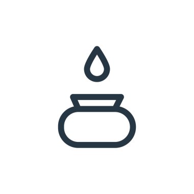 Grafik tasarım konseptinden Inkwell ikon vektörü. Düzenlenebilir mürekkep darbesinin ince bir çizgisi. Web ve mobil uygulamalar, logo ve yazdırma ortamlarında kullanmak için inkwell doğrusal işareti.