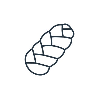 Fırın konseptinden challah ikon vektörü. Tebeşir darbesinin ince bir çizgisi. Web ve mobil uygulamalarda kullanmak için challah doğrusal işareti, logo, yazdırma ortamı.