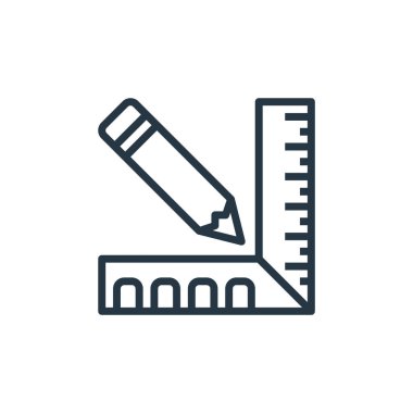 İşçi Bayramı konseptinden yönetici ikon vektörü. Düzenlenebilir cetvel darbesinin ince çizgisi. Web ve mobil uygulamalarda kullanmak için cetvel doğrusal işareti, logo, yazdırma ortamı.