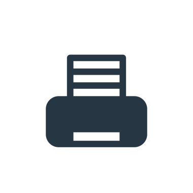 Yazıcı ve faks konseptindeki yazıcı simgesi vektörü. Yazıcının düzenlenebilir vuruşunun ince çizgisi. Web ve mobil uygulamalarda kullanmak için yazıcı doğrusal işareti, logo, yazdırma ortamı.