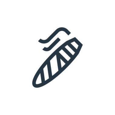 Kutlama konseptinden puro ikonu vektörü. Düzenlenebilir puro felcinin ince bir çizgisi. Web ve mobil uygulamalarda kullanmak için sigara doğrusal işareti, logo, yazdırma ortamı.