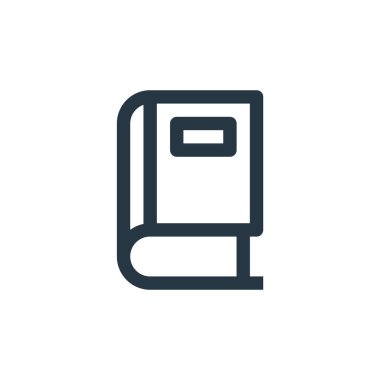 Çevrimiçi mağaza kategorilerindeki kitap ikonu vektörü. Düzenlenebilir kitap vuruşunun ince çizgisi. Web ve mobil uygulamalarda kullanmak için kitap doğrusal işareti, logo, yazdırma ortamı.