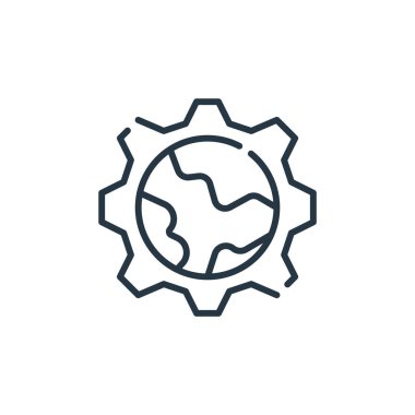 Toprak Ana konseptinden ikon gezegen vektörü. Düzenlenebilir felcin ince bir çizgisi. Web ve mobil uygulamalarda kullanmak için gezegen doğrusal işareti, logo, yazdırma ortamı.
