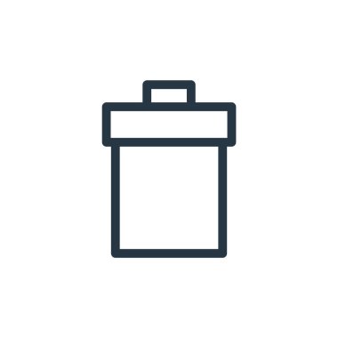 ui kavramından çöp kutusu ikonu vektörü. Düzenlenebilir çöp tenekesinin ince çizgisi. Web ve mobil uygulamalarda kullanmak için çöp kutusu doğrusal işareti, logo, yazdırma ortamı.