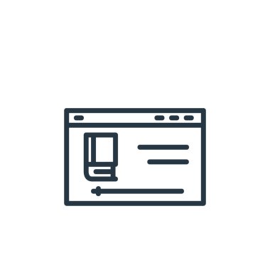 çevrimiçi öğrenme bölümü konseptinden video öğretim simgesi vektörü. Düzenlenebilir video felcinin ince bir çizgisi. Web ve mobil uygulamalar, logo ve yazdırma için video öğretici doğrusal işareti 