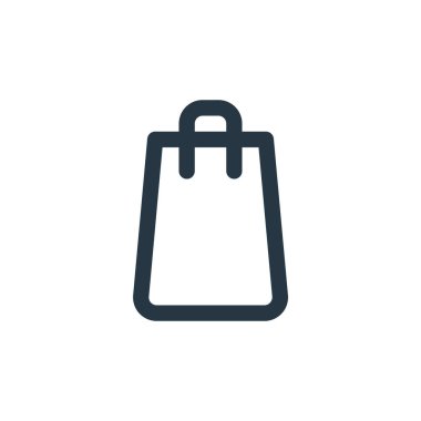 Fitness konseptinden torba ikonu vektörü. Çantanın düzenlenebilir darbesinin ince çizgisi. ağ ve mobil uygulamalarda kullanmak için torba doğrusal işareti, logo, yazdırma ortamı.