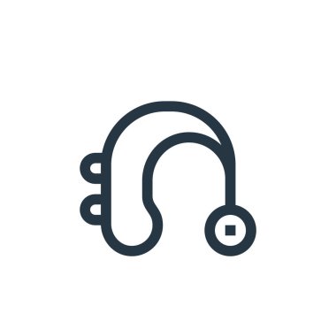 Hemşirelik kavramından duyma yardımı ikonu vektörü. İnce çizgili, düzenlenebilir işitme cihazı felci çizgisi. Web ve mobil uygulamalarda kullanım için işitme yardımı doğrusal işareti, logo, yazdırma ortamı.