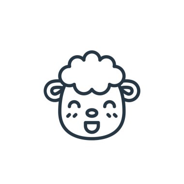 Paskalya avatarları konseptinden koyun ikonu vektörü. İnce çizgili koyun inme çizgisi. Web ve mobil uygulamalarda kullanmak için koyun doğrusal işareti, logo, yazdırma ortamı.