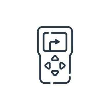 Konum konseptinden GPS simgesi vektörü. Düzenlenebilir GPS felcinin ince bir çizgisi. Web ve mobil uygulamalarda kullanmak için gps doğrusal işareti, logo, yazdırma ortamı.