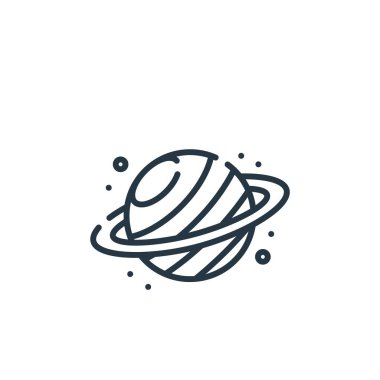 Eğitim konseptinden gezegen ikonu vektörü. Düzenlenebilir felcin ince bir çizgisi. Web ve mobil uygulamalarda kullanmak için gezegen doğrusal işareti, logo, yazdırma ortamı.