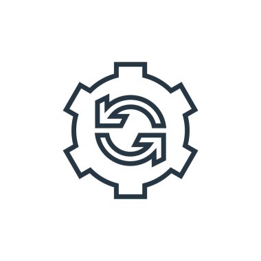 Sistem güncelleme ikon vektörü iş pazarlama kavramından. Sistem güncellenebilir vuruşların ince çizgisi. Web ve mobil uygulamalarda kullanmak için sistem güncelleme doğrusal işareti, logo, yazdırma ortamı.