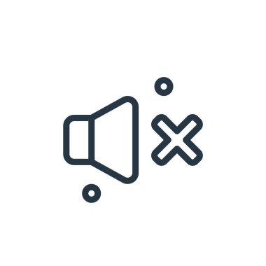 muhtelif kavramlardan gelen sessiz simge vektörü. Dilsiz, düzenlenebilir felcin ince bir çizgisi. Web ve mobil uygulamalarda kullanmak için sessiz doğrusal işaret, logo, yazdırma ortamı.