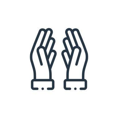 Bağış konseptinden bir ikon vektörü. Düzenlenebilir inmenin ince bir çizgisi. Web ve mobil uygulamalarda kullanım için dua doğrusal işareti, logo, yazdırma ortamı.