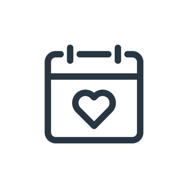 Sevgililer Günü konseptinden ikon vektörle çıkmak. Düzenlenebilir felcin ince bir çizgisi. Web ve mobil uygulamalar, logo ve yazdırma ortamlarında kullanım için doğrusal işaret.