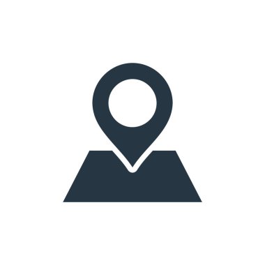 Haritalardan ve navigasyon konseptinden konum simgesi vektörü. İnce çizgili düzenlenebilir felç çizgisi. Web ve mobil uygulamalarda kullanmak için konum doğrusal işareti, logo, yazdırma ortamı.