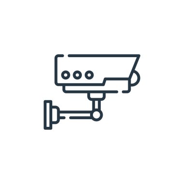 Akıllı şehir konseptinden CCTV ikon vektörü. Düzenlenebilir inmenin ince bir çizgisi. Web ve mobil uygulamalarda kullanmak için ccTV doğrusal işareti, logo, yazdırma ortamı.