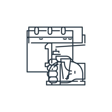 İşçi Bayramı konseptinden ikon vektörü. İnce çizgili, düzenlenebilir felç çizgisi. Web ve mobil uygulamalar, logo ve yazdırma ortamlarında kullanım için işgücü doğrusal işareti.