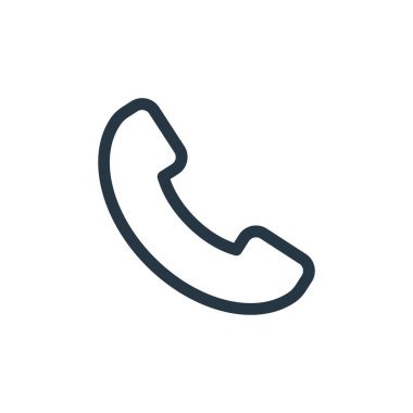 İş ve ofis konseptindeki telefon ikonu vektörü. Düzenlenebilir telefon vuruşunun ince bir çizgisi. Web ve mobil uygulamalarda kullanmak için telefon doğrusal işareti, logo, yazdırma ortamı.