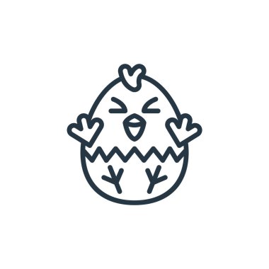 Paskalya Avatarları konseptinden yavru ikon vektörü. Düzenlenebilir piliç vuruşunun ince bir çizgisi. civciv doğrusal işareti web ve mobil uygulamalarda kullanım için, logo, yazdırma ortamı.