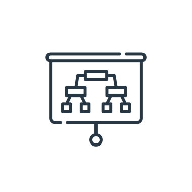 Ofis kavramından yapı ikonu vektörü. Yapısı düzenlenebilir felcin ince çizgisi. Web ve mobil uygulamalarda kullanmak için yapısal doğrusal işaret, logo, yazdırma ortamı.