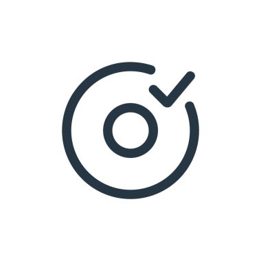 Disk araç çizgisi kavramından normal simge vektörü. Düzenlenebilir inmenin ince bir çizgisi. Web ve mobil uygulamalarda kullanmak için normal doğrusal işaret, logo, yazdırma ortamı.