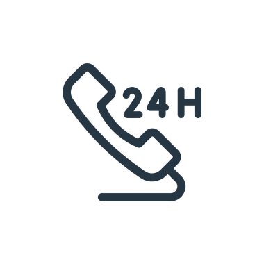 Müşteri hizmetleri konseptinden saat destek ikonu vektörü. Düzenlenebilir felcin ince bir çizgisi. Web ve mobil uygulamalar, logo ve yazdırma ortamlarında kullanım için saat doğrusal işaretini destekle.