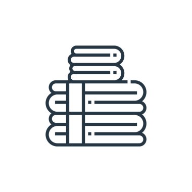 Otel temel konseptinden havlu ikonu vektörü. Düzenlenebilir havlunun ince çizgisi. Web ve mobil uygulamalarda kullanmak için havlu doğrusal işareti, logo, yazdırma ortamı.