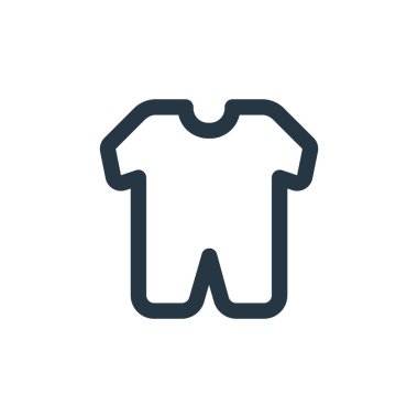 Ecommerce ui konseptinden kıyafet ikonu vektörü. Düzenlenebilir darbenin ince bir çizgisi. İnternet ve mobil uygulamalarda kullanmak için kıyafet doğrusal işareti, logo, yazdırma ortamı.