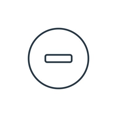 Genel kavramlardan simge vektörü eksildi. Eksi düzenlenebilir felcin ince bir çizgisi. Web ve mobil uygulamalarda kullanım için doğrusal işaret, logo, yazdırma ortamı.