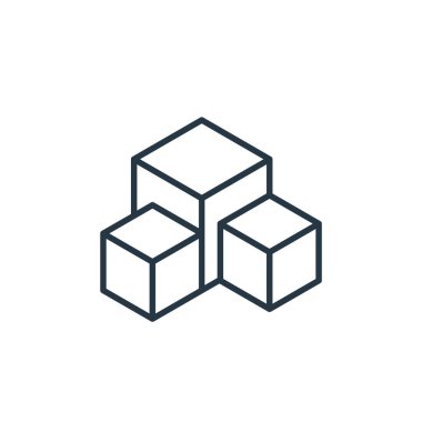 E ticaret konseptindeki kutu simgesi vektörü. Düzenlenebilir vuruşların ince çizgisi. Web ve mobil uygulamalar, logo ve yazdırma ortamlarında kullanmak için doğrusal işaretler.