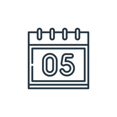 Cinco de mayonez kavramından bir takvim ikonu vektörü. Takvim düzenlenebilir vuruşunun ince çizgisi. Web ve mobil uygulamalarda kullanmak için takvim doğrusal işareti, logo, yazdırma ortamı.