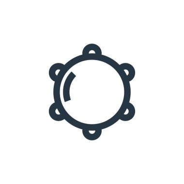 Müzik konseptinden tef ikonu vektörü. Düzenlenebilir tef vuruşunun ince bir çizgisi. Web ve mobil uygulamalarda kullanmak için tef doğrusal işareti, logo, yazdırma ortamı.