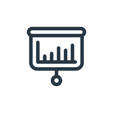 oy kullanma konseptinden bir simge vektörü. İnce çizgili düzenlenebilir felç çizgisi. Web ve mobil uygulamalarda kullanmak için çizelge doğrusal işareti, logo, yazdırma ortamı.