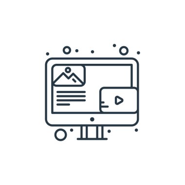 Dijital pazarlama kavramından blog simgesi vektörü. Blog düzenlenebilir vuruşun ince çizgisi. Web ve mobil uygulamalarda kullanım için günlük doğrusal işareti, logo, yazdırma ortamı.