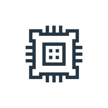 Kablosuz teknoloji kavramından Cpu simgesi vektörü. Düzenlenebilir Cpu felcinin ince bir çizgisi. Web ve mobil uygulamalar, logo ve yazdırma ortamlarında kullanmak için cpu doğrusal işareti.