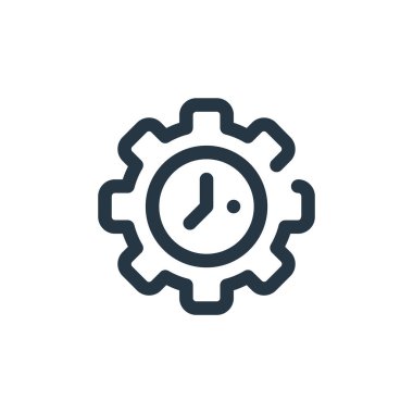 İşçi Bayramı konseptinden zaman yönetimi ikonu vektörü. Zaman yönetiminin düzenlenebilir vuruşunun ince çizgisi. Web ve mobil uygulamalarda kullanmak için zaman yönetimi doğrusal işareti, logo, yazdırma ortamı.