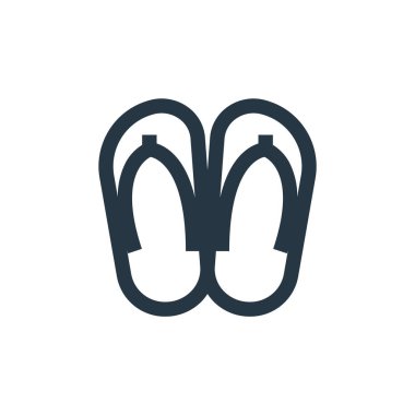 Terlik ikon vektörü çevrimiçi mağaza kategorileri konseptinden. Düzenlenebilir terliklerin ince çizgisi. İnternet ve mobil uygulamalarda kullanım için terlik doğrusal işareti, logo, yazdırma ortamı.