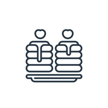 Holland kavramından poffertjes ikon vektörü. Poffertjes 'in düzeltilebilir vuruşunun ince bir çizgisi. poffertjes web ve mobil uygulamalar, logo, yazdırma ortamı için doğrusal işaret.