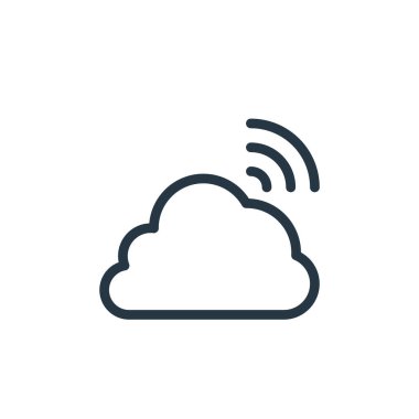 Bahar konseptinden bulut ikonu vektörü. İnce çizgili bulut çizgisi çizimi. Web ve mobil uygulamalarda kullanmak için bulut doğrusal işareti, logo, yazdırma ortamı.