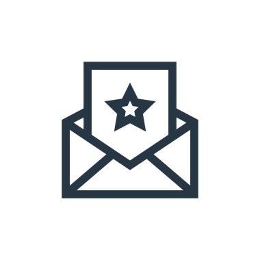 Kutlama konseptinden bir davet ikonu. Davetiye düzenlenebilir vuruşun ince çizgisi. Web ve mobil uygulamalarda kullanmak için davet doğrusal işareti, logo, yazdırma ortamı.