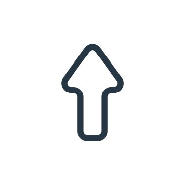 Akıllı telefondan yukarı doğru ikon vektörü. İnce çizgili düzenlenebilir felç çizgisi. Web ve mobil uygulamalarda kullanmak için yukarı doğrusal işaret, logo, yazdırma ortamı.