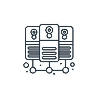 ağ sunucu kavramından ikon vektör ağ oluşturuluyor. Düzenlenebilir ağ oluşturmanın ince çizgisi. ağ ve mobil uygulamalarda kullanmak için ağ doğrusal işareti, logo, yazdırma ortamı.