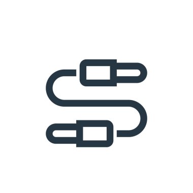 Jack ikon vektörü müzik konseptinden. Düzenlenebilir kriko vuruşunun ince bir çizgisi. ağ ve mobil uygulamalarda kullanmak için jack lineer işareti, logo, yazdırma ortamı.