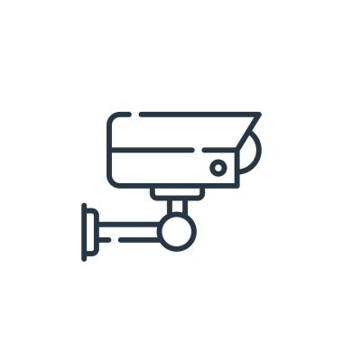 Ofis konseptinden CCTV ikon vektörü. Düzenlenebilir inmenin ince bir çizgisi. Web ve mobil uygulamalarda kullanmak için ccTV doğrusal işareti, logo, yazdırma ortamı.