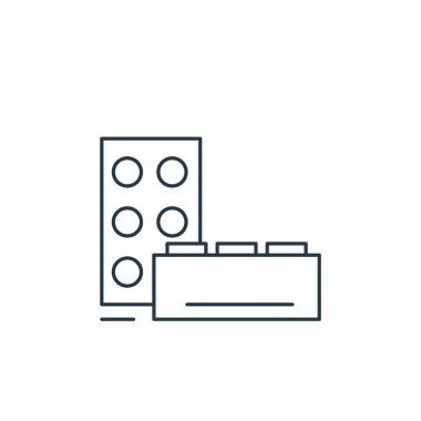 Çocuk kavramının simge vektörünü engeller. Blokların düzenlenebilir vuruşlarının ince çizgisi. Web ve mobil uygulamalarda kullanmak için doğrusal işareti engeller, logo, yazdırma ortamı.