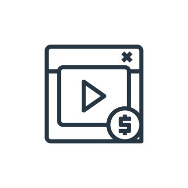 İş parası ve iletişim konseptindeki görüntü ikonu vektörü. Düzenlenebilir felcin ince bir çizgisi. görüntüler web ve mobil uygulamalarda kullanmak için doğrusal işaret, logo, yazdırma ortamı.